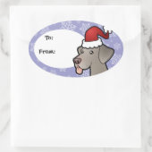 Christmas Weimaraner Ovaler Aufkleber (Tasche)
