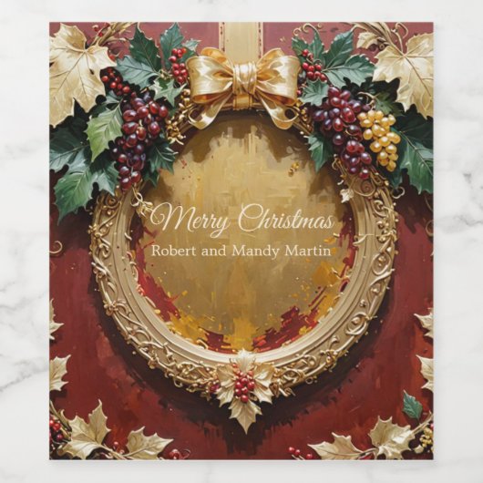Christmas weinetikett (Einzelnes Label)