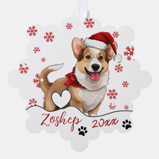 Christmas Welsh Corgi Dog Personalisiert Ornament Karte (Vorderseite)