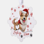 Christmas Welsh Corgi Dog Personalisiert Ornament Karte (Linke Ecke)