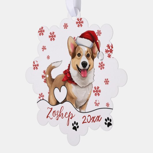 Christmas Welsh Corgi Dog Personalisiert Ornament Karte (Linke Ecke)