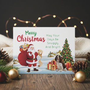Christmas Welsh Springer Spaniel Postcard Feiertagspostkarte
