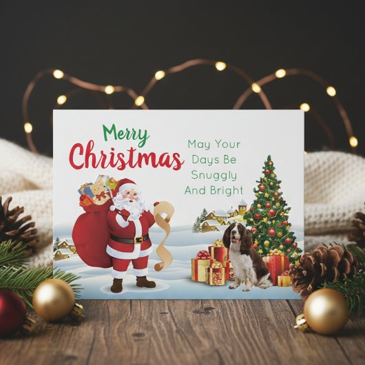 Christmas Welsh Springer Spaniel Postcard Feiertagspostkarte
