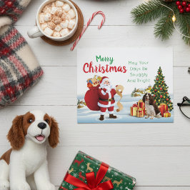 Christmas Welsh Springer Spaniel Postcard Feiertagspostkarte
