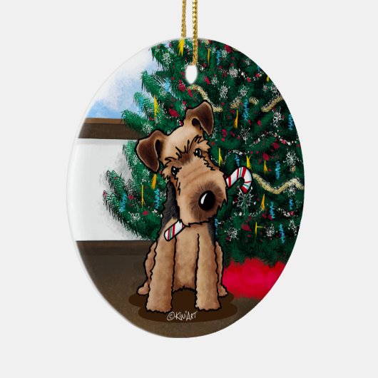 Christmas Welsh Terrier Keramik Ornament (Rechts)