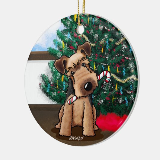 Christmas Welsh Terrier Keramik Ornament (Links)