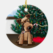Christmas Welsh Terrier Keramik Ornament (Hinten)
