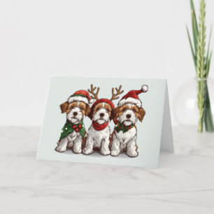 Christmas Welsh Wire Fox Terrier Hunde Feiertagskarte