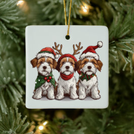 Christmas Welsh Wire Fox Terrier Hunde Keramikornament