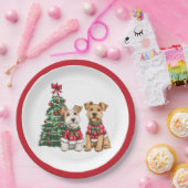 Christmas Welsh Wire Fox Terrier Hunde Pappteller (Party)