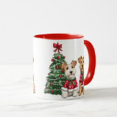 Christmas Welsh Wire Fox Terrier Hunde Tasse (VorderseiteRechts)