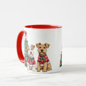 Christmas Welsh Wire Fox Terrier Hunde Tasse (Vorderseite Links)