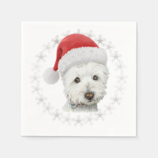 Christmas Westie Dog Art Napkin Serviette