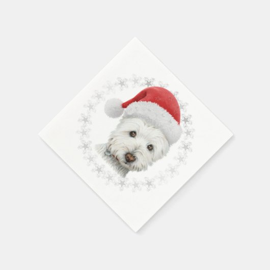 Christmas Westie Dog Art Napkin Serviette (Ecke)
