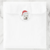 Christmas Westie Dog Art Runder Aufkleber (Tasche)