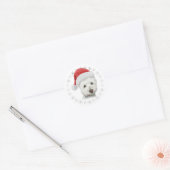 Christmas Westie Dog Art Runder Aufkleber (Umschlag)