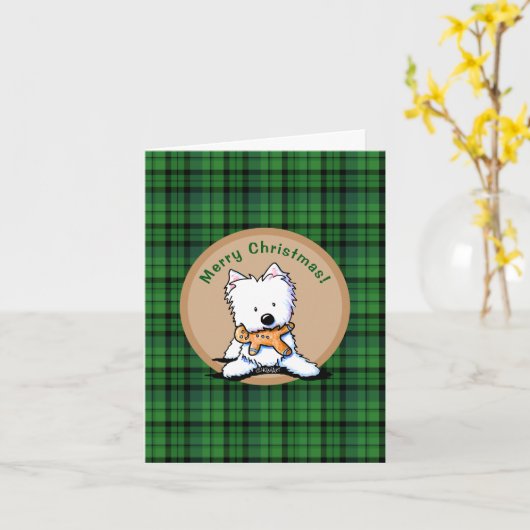 Christmas Westie Gingerbread Karte (Gelbe Blume)