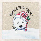 Christmas Westie Glasuntersetzer (Vorderseite)