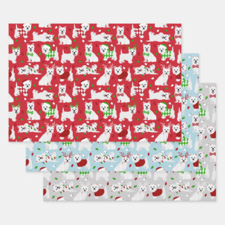 Christmas Westie Hogs West Highland White Terrier Geschenkpapier Set