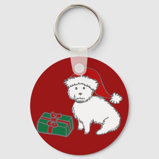 Christmas Westie Schlüsselanhänger (Vorderseite)
