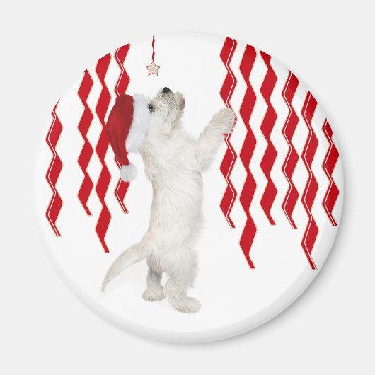 Christmas Westie Zigzags Magnet (Vorne)
