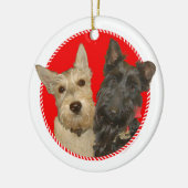 Christmas Wheaten & Black Scott Keramikornament (Links)