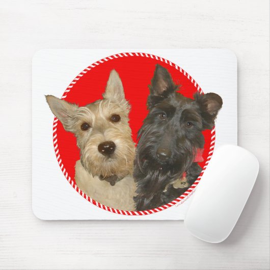 Christmas Wheaten & Black Scott Mousepad (Mit Mouse)