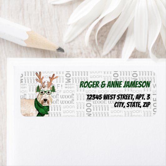 Christmas Wheaten Terrier Dog Lover Adresse (Insitu)