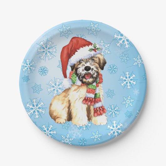 Christmas Wheaten Terrier Pappteller (Vorderseite)