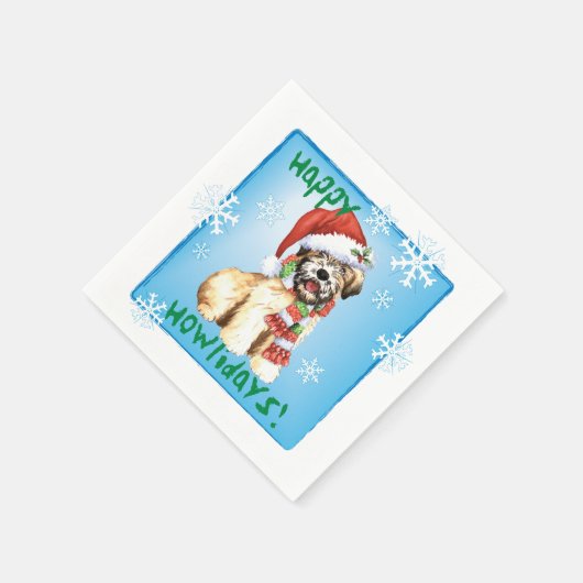 Christmas Wheaten Terrier Serviette (Ecke)