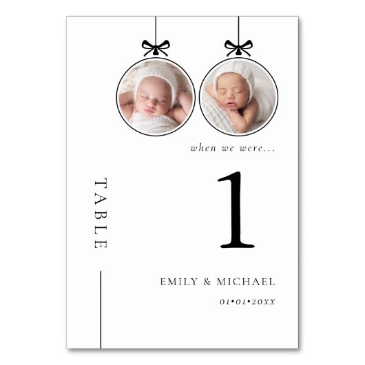 Christmas When We Were Age Wedding Table Number Tischnummer (Vorderseite)