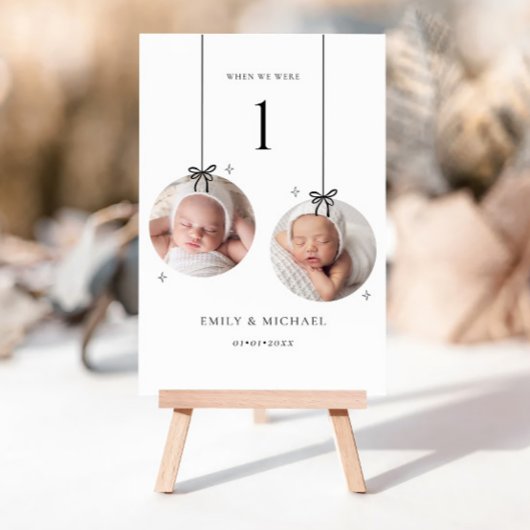Christmas When We Were Age Wedding Table Number Tischnummer