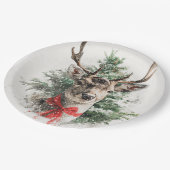 Christmas Whimsical Deer Paper Plates Pappteller (Schrägansicht)