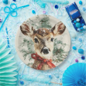 Christmas Whimsical Deer Paper Plates Pappteller (Party)