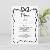 Christmas Whimsical Funky Black Bow Dinner Party Menükarte (Stehend Vorderseite)