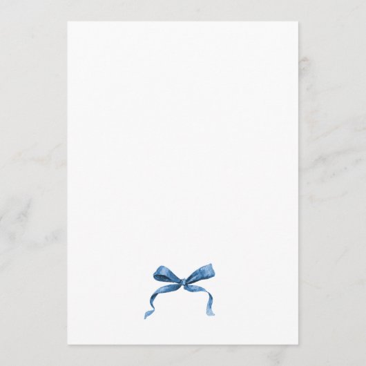 Christmas Whimsical Funky Blue Bow Dinner Party Menükarte (Rückseite)