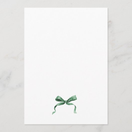 Christmas Whimsical Funky Green Bow Dinner Party Menükarte (Rückseite)