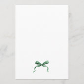 Christmas Whimsical Funky Green Bow Dinner Party Menükarte (Rückseite)