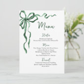 Christmas Whimsical Funky Green Bow Dinner Party Menükarte (Stehend Vorderseite)