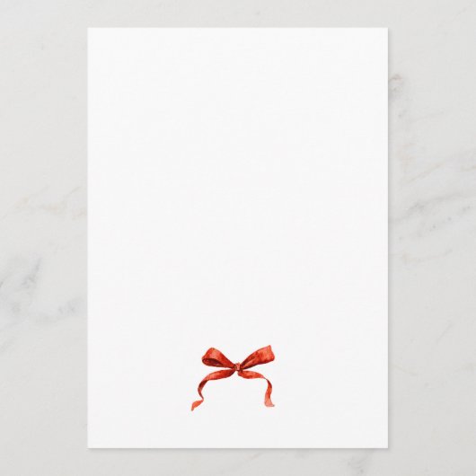 Christmas Whimsical Funky Red Bow Dinner Party Menükarte (Rückseite)