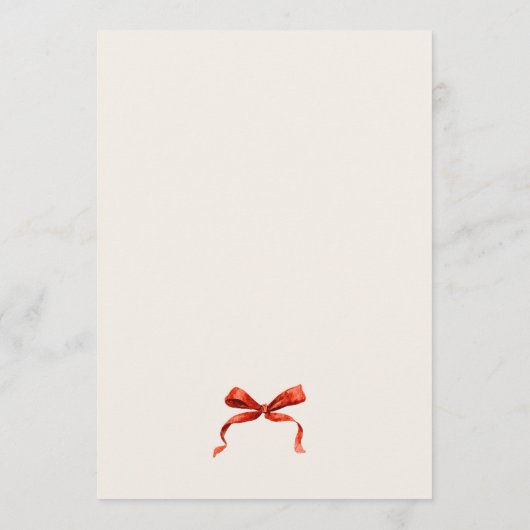 Christmas Whimsical Funky Red Bow Dinner Party Menükarte (Rückseite)