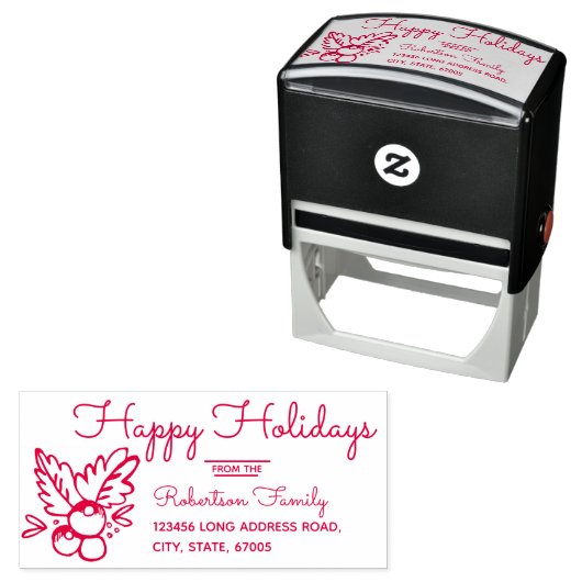 Christmas Whimsical Hand Drawn Holly Berries Permastempel (Beispiel)