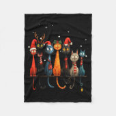 Christmas Whimsical Mid-century Modern Look Cats 5 Fleecedecke (Vorderseite)
