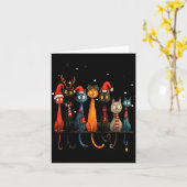 Christmas Whimsical Mid-century Modern Look Cats 5 Karte (Gelbe Blume)