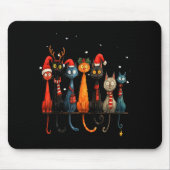 Christmas Whimsical Mid-century Modern Look Cats 5 Mousepad (Vorne)
