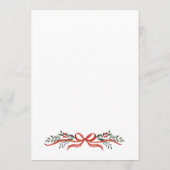 Christmas Whimsical Red Bow Wreath Dinner Party Menükarte (Rückseite)