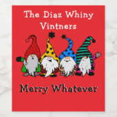 Christmas Whiny Vintners Wine Labels Weinetikett (Einzelnes Label)