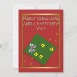 Christmas Whispers Elegant Gold Flat Holiday Card Feiertagskarte