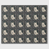 Christmas white fox white wolf sparkling snowflake geschenkpapier (Flach)