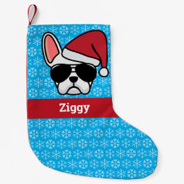 Christmas White French Bulldog Kleiner Weihnachtsstrumpf